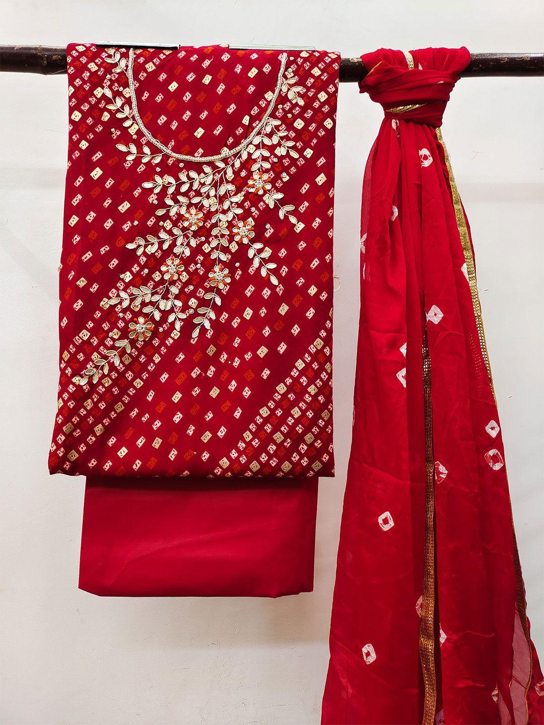 manvaa-red-embellished-unstitched-dress-material