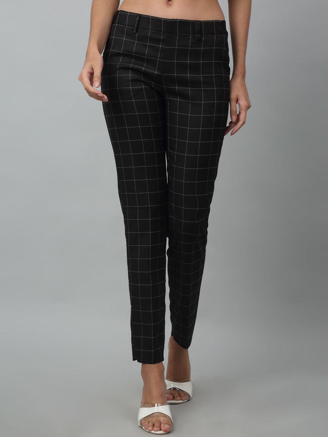 crozo-by-cantabil-women-regular-fit-checked-cigarette-trousers