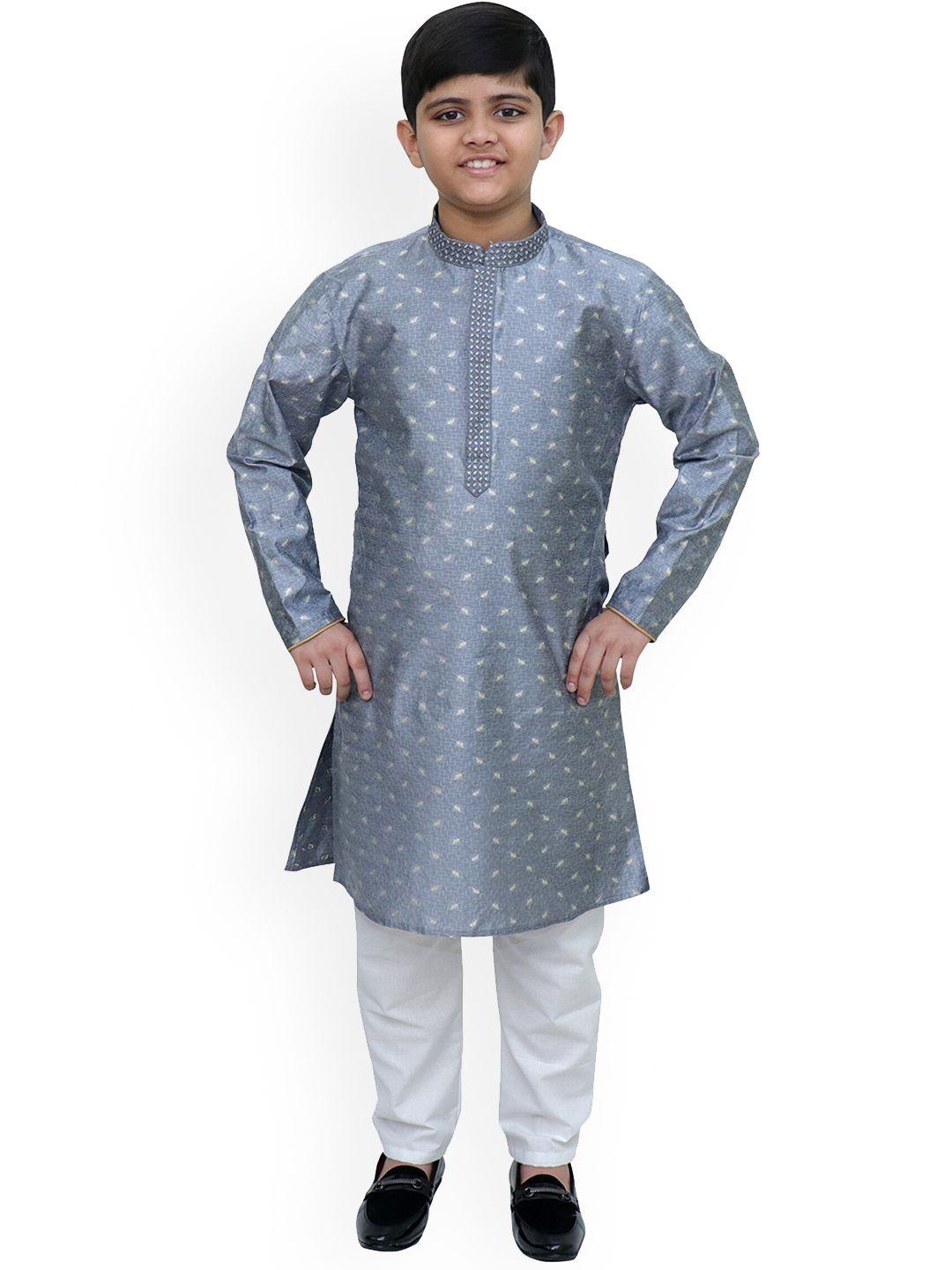 baesd-boys-floral-printed-straight-kurta-with-pyjamas