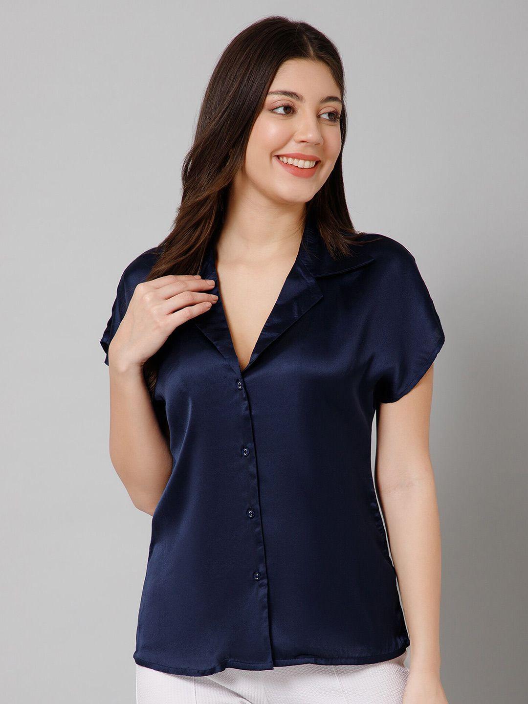 purys-women-navy-blue-classic-opaque-casual-shirt