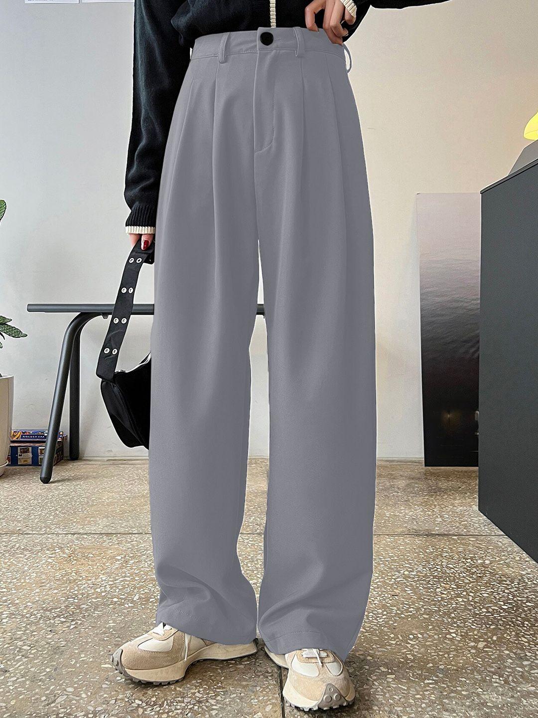 aahwan-women-grey-loose-fit-high-rise-trousers