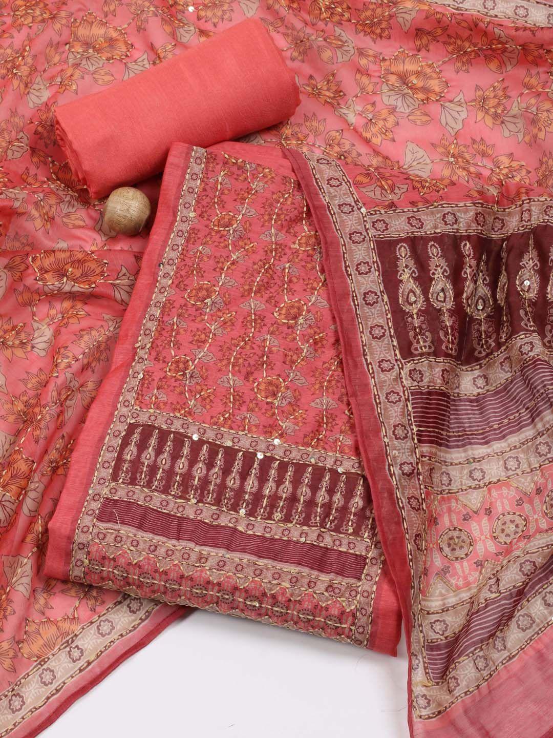 meena-bazaar-peach-coloured-printed-art-silk-unstitched-dress-material