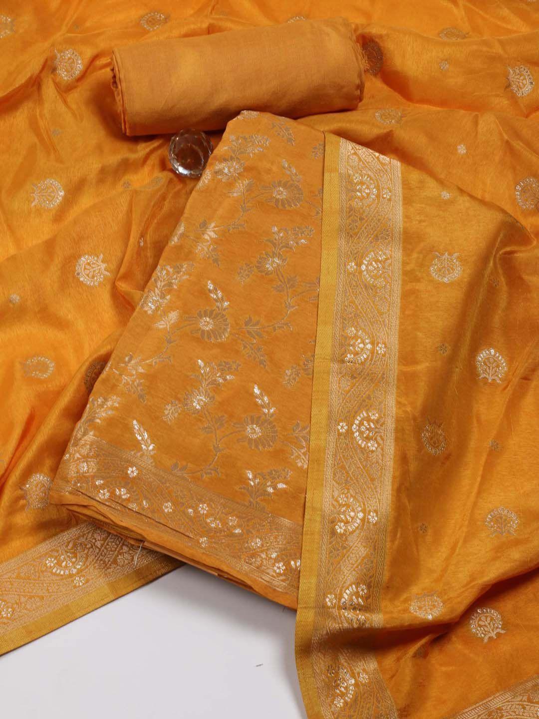meena-bazaar-mustard-art-silk-unstitched-dress-material