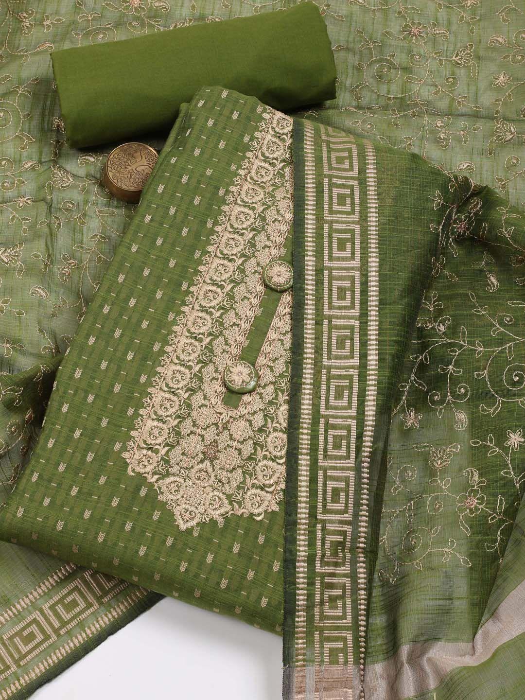 meena-bazaar-green-embroidered-art-silk-unstitched-dress-material