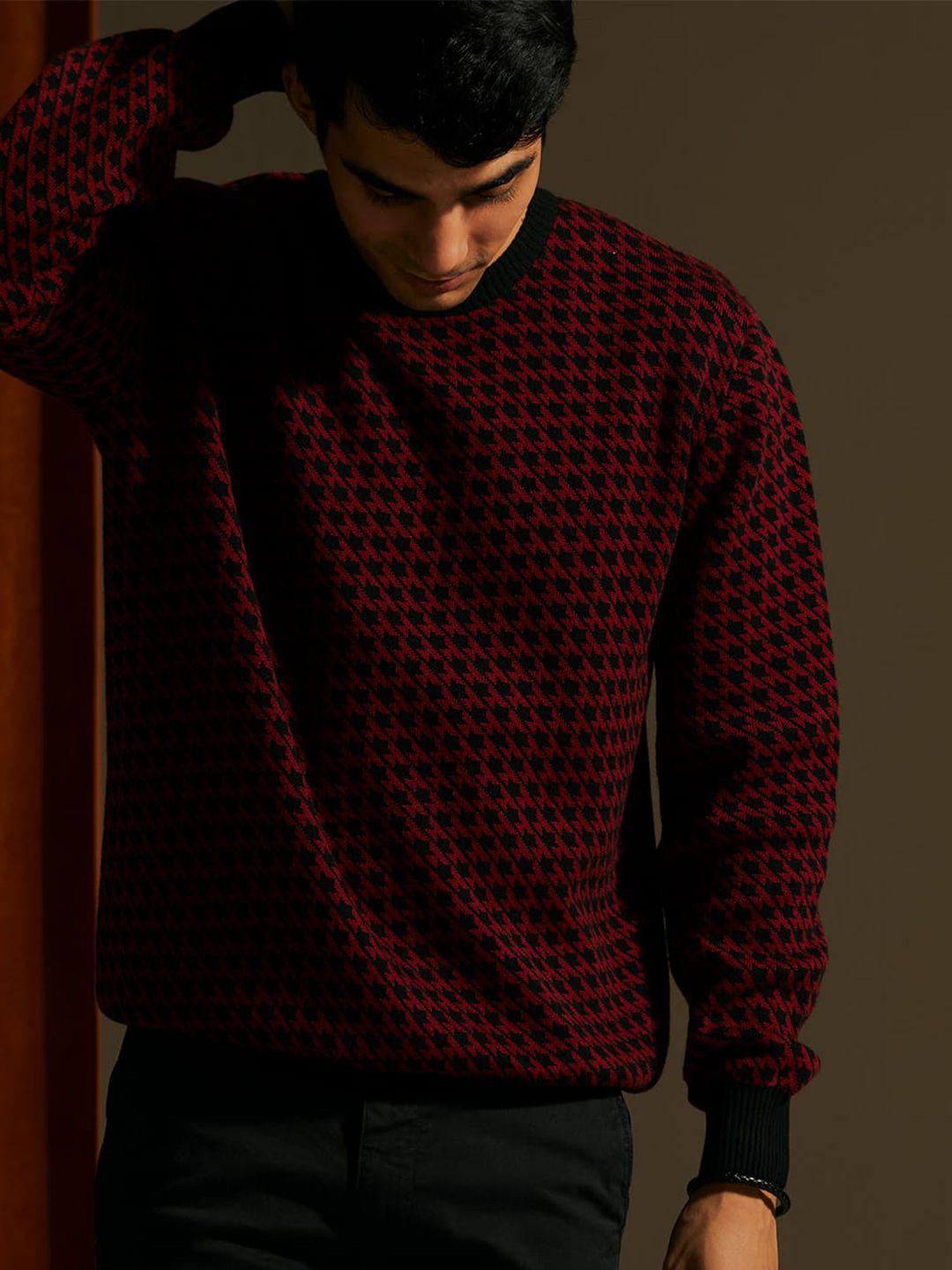 andamen-geometric-self-design-cotton-pullover