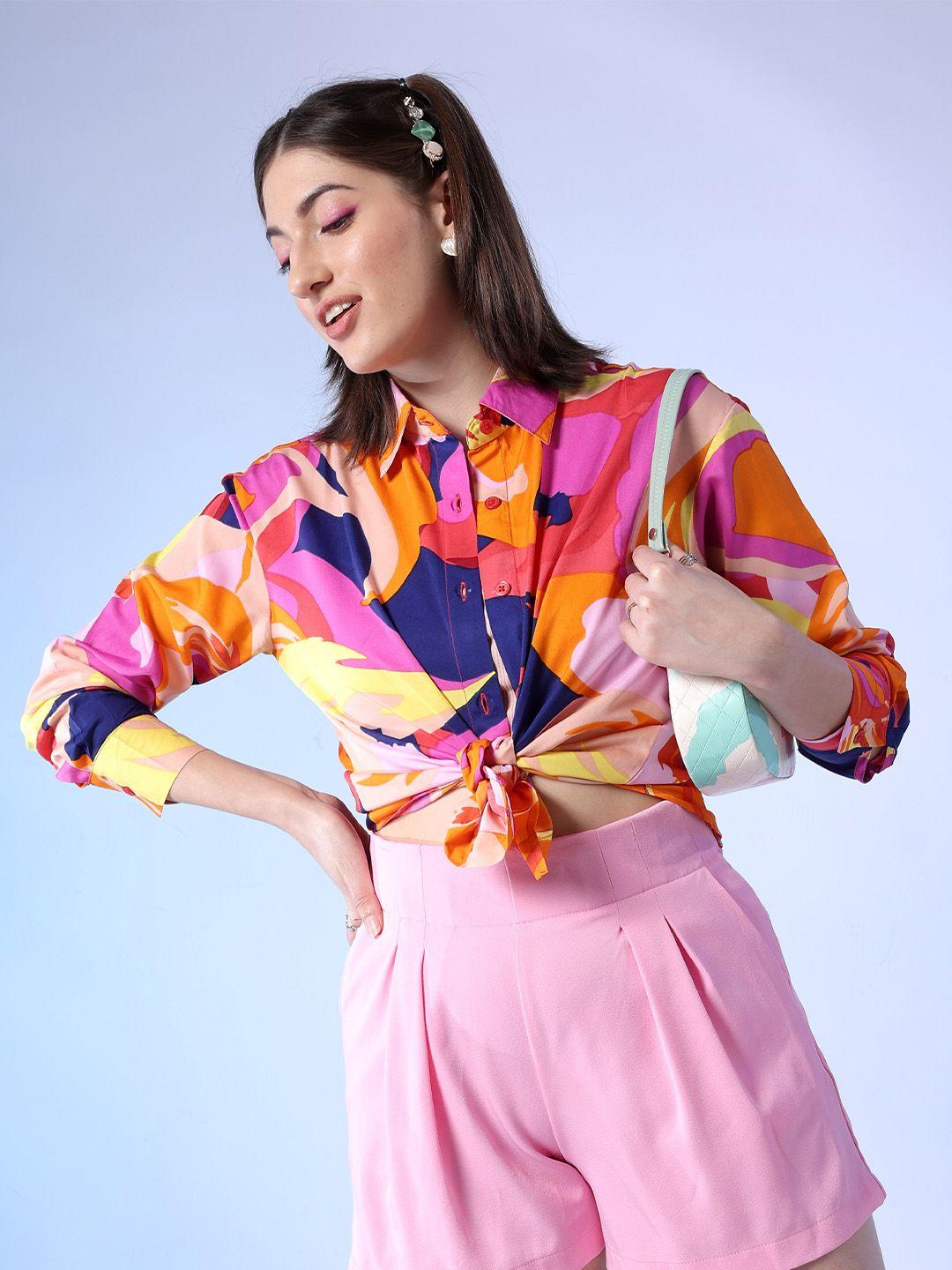freehand-by-the-indian-garage-co-women-multicoloured-floral-printed-casual-shirt