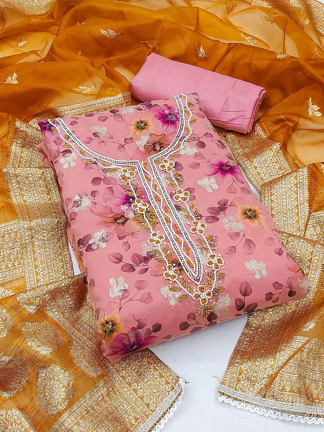 kalini-pink-&-pink-embellished-organza-unstitched-dress-material