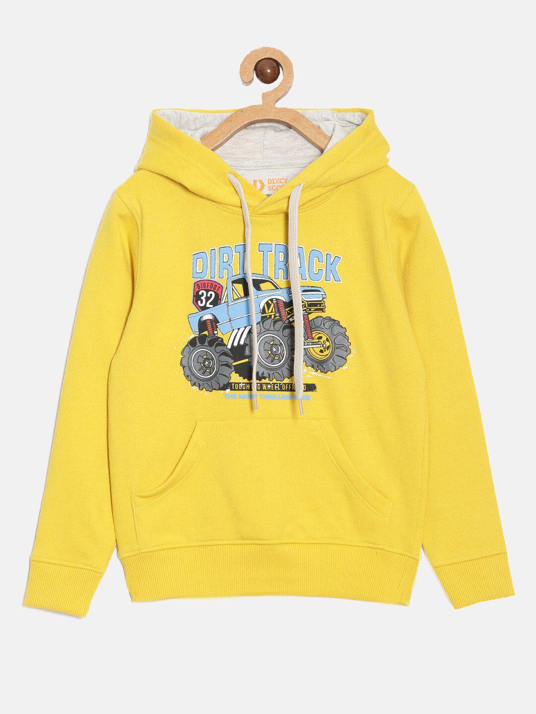 dixcy-scott-boys-yellow-printed-hooded-sweatshirt