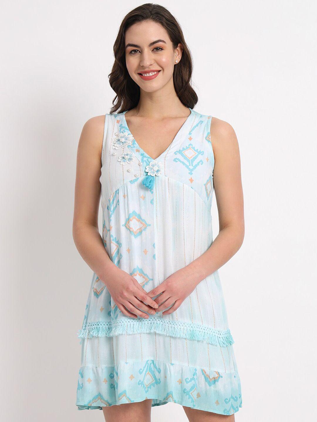 veldress-blue-floral-embroidered-fit-&-flare-mini-dress