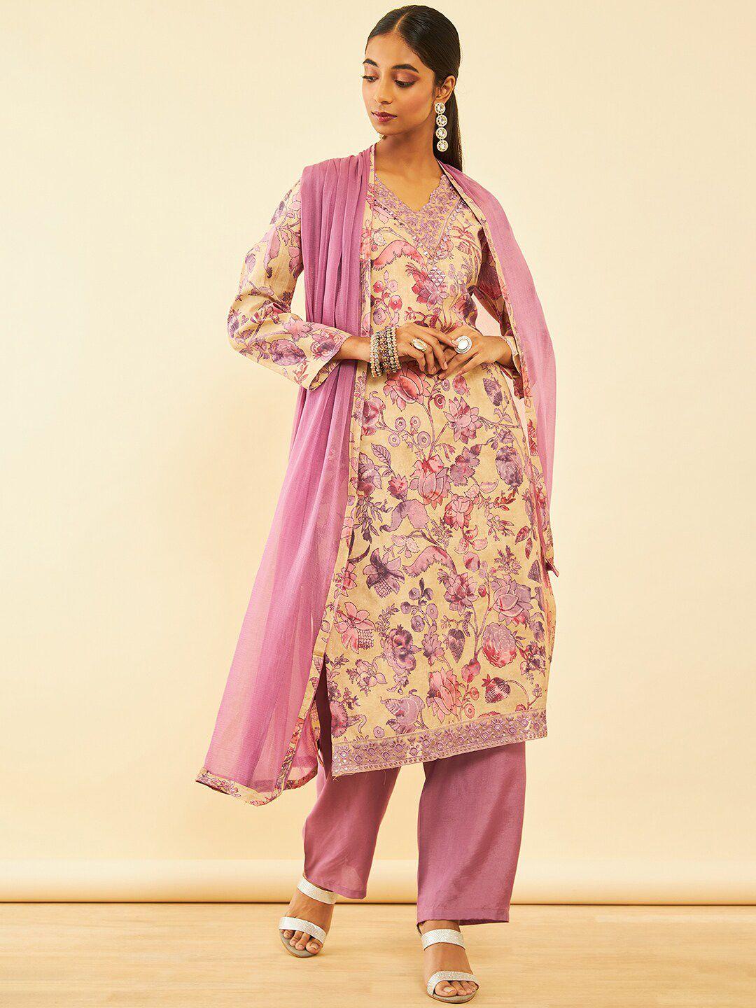 soch-floral-printed-mirror-work-unstitched-dress-material