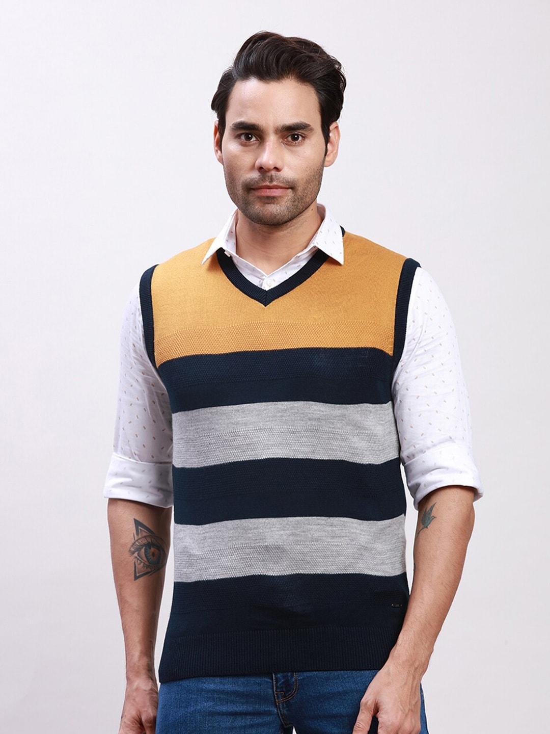 parx-colourblocked-v-neck-sleeveless-ribbed-acrylic-sweater-vest