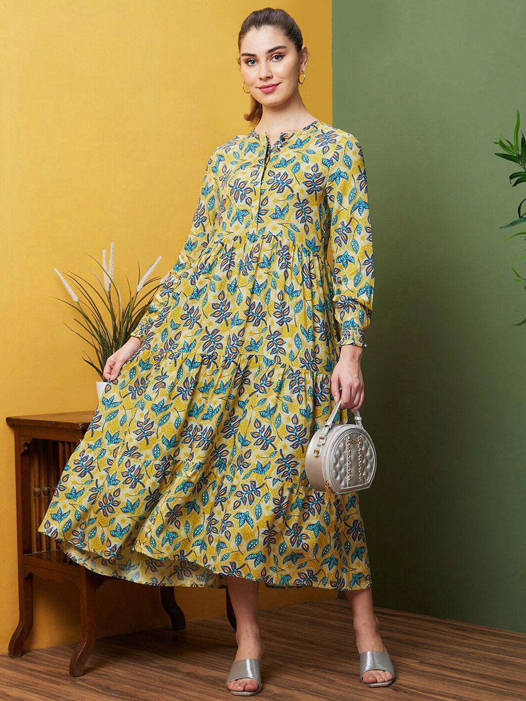 globus-women-round-neck-floral-printed-fit-and-flare-maxi-dress