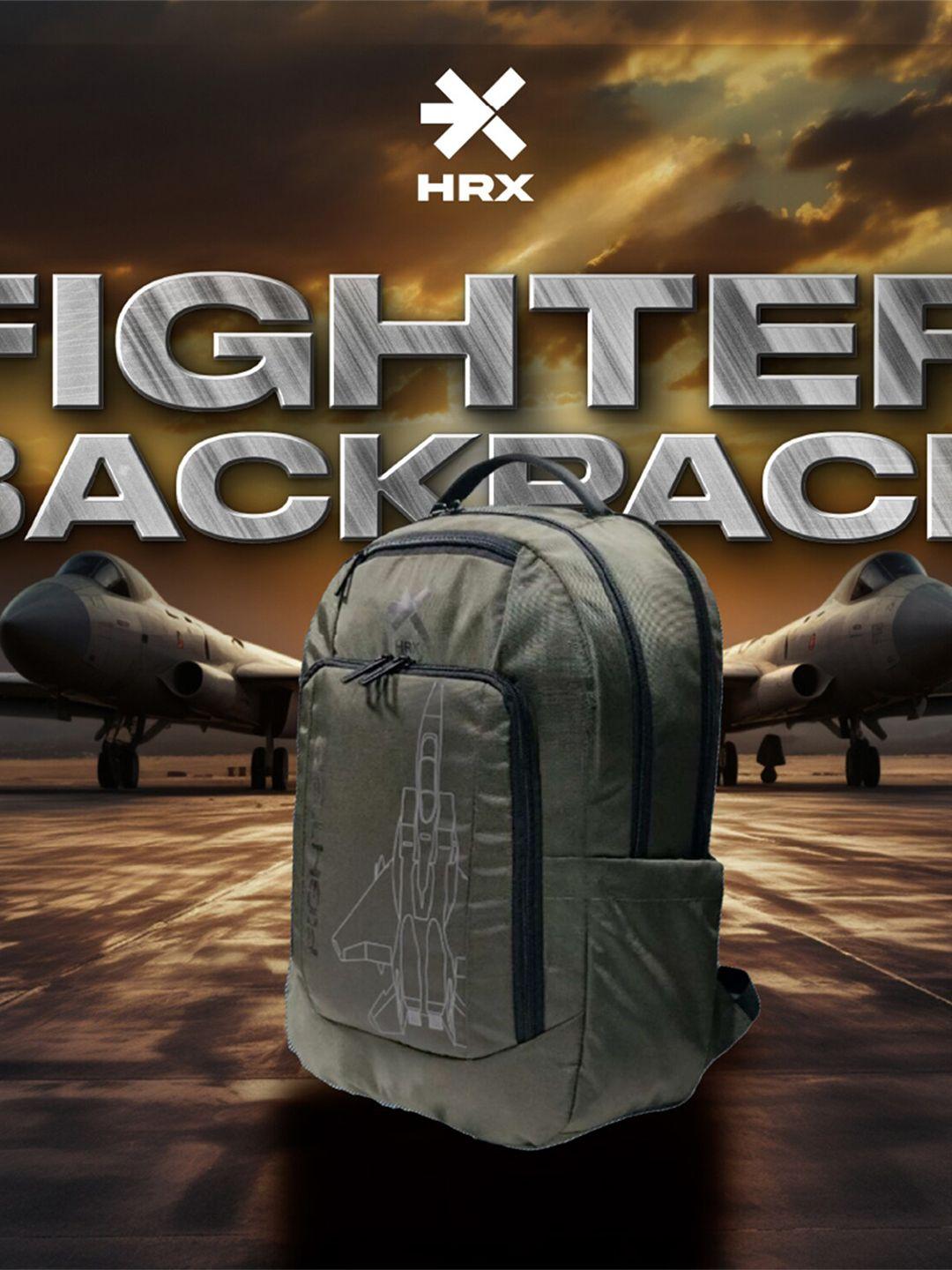 hrx-by-hrithik-roshan-unisex-olive-green-brand-logo-backpack
