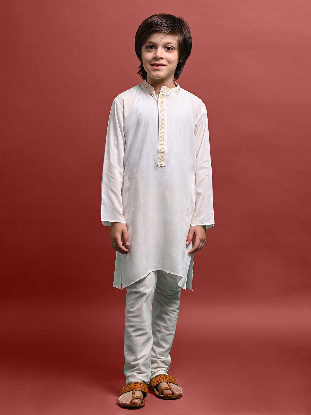 vesham-boys-mandarin-collar-sequined-straight-kurta
