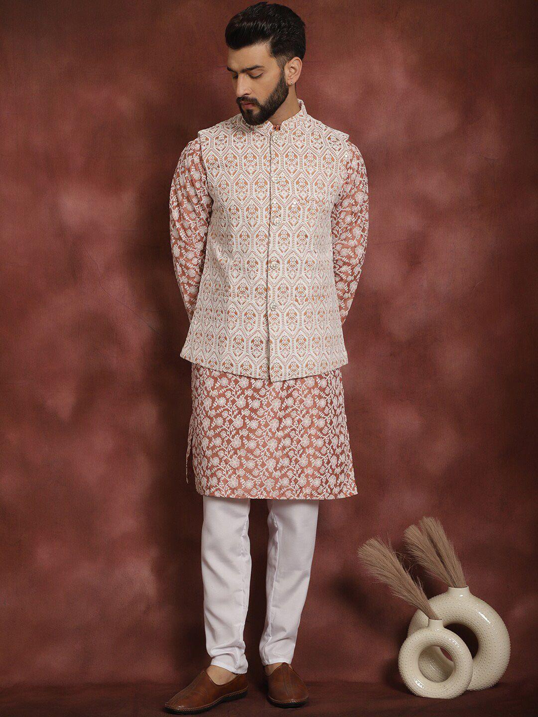 anouk-floral-embroidered-regular-kurta-with-churidar-&-nehru-jacket