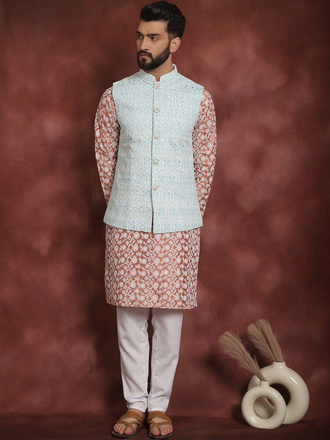 anouk-embroidered-regular-thread-work-kurta-with-churidar-&-nehru-jacket