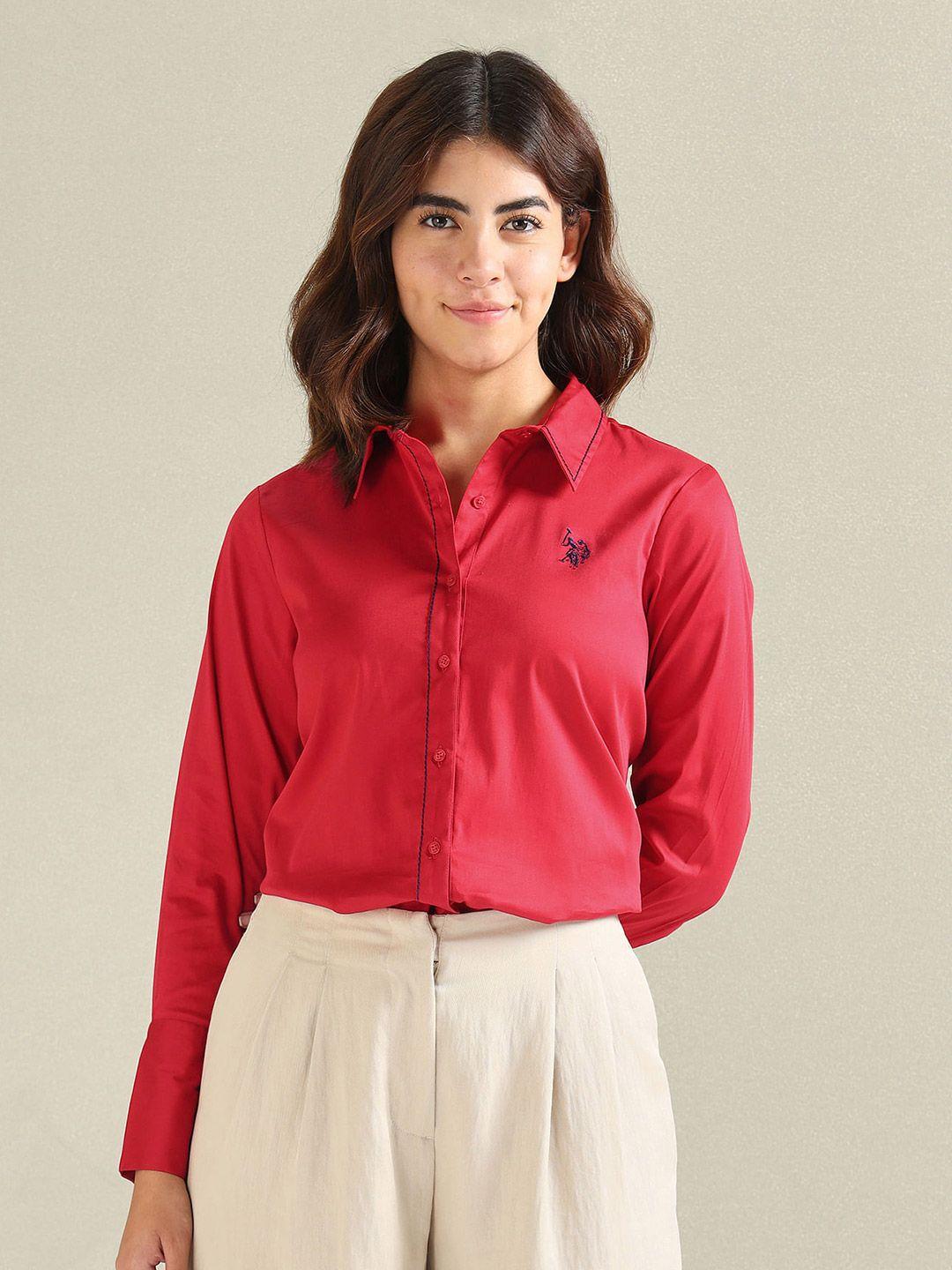 u.s.-polo-assn.-women-spread-collar-cotton-shirt