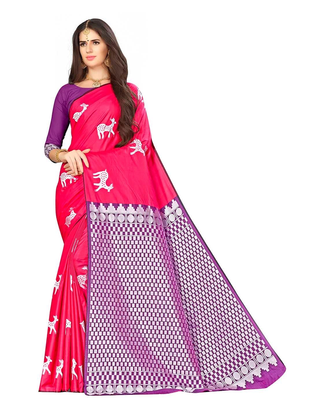 manvaa-pink-&-purple-woven-design-zari-silk-blend-banarasi-saree