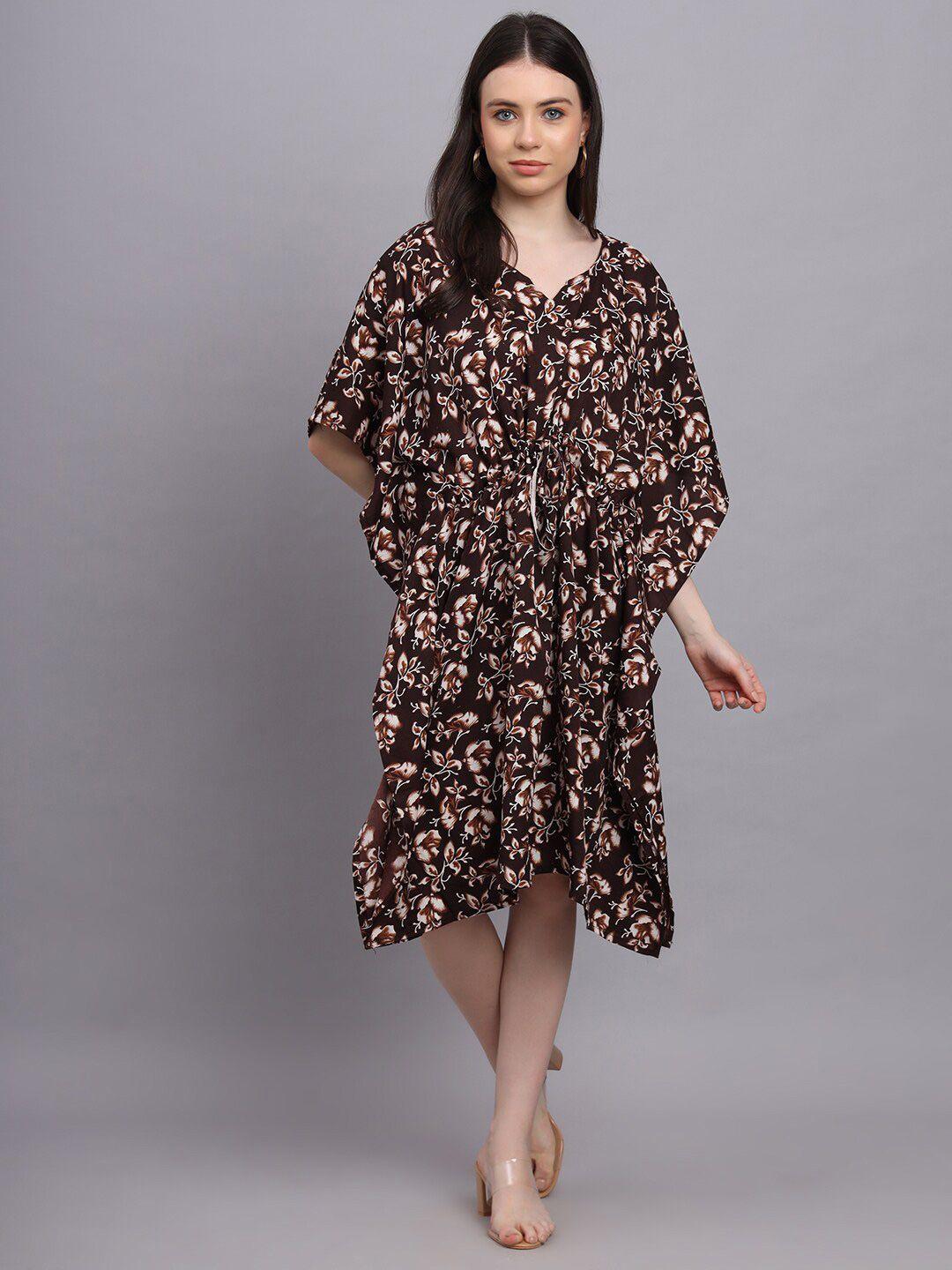 hinaya-floral-printed-kaftan-midi-dress
