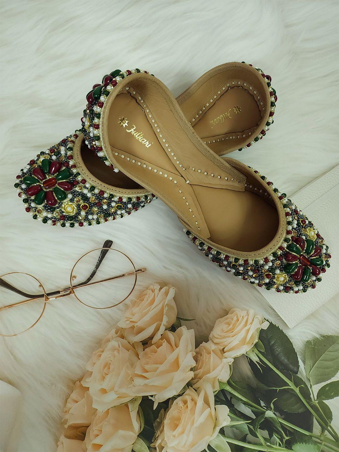 fulkari-round-toe-embellished-leather-mojaris