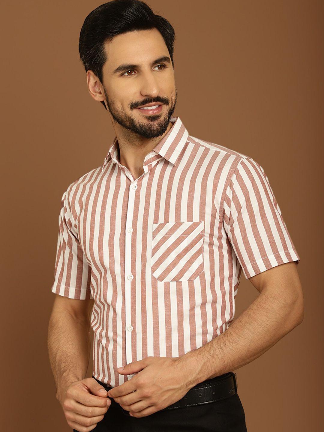 indian-needle-classic-regular-fit-vertical-striped-half-sleeve-cotton-formal-shirt