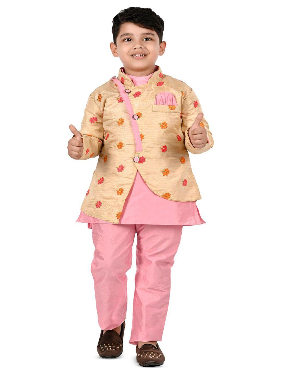 baesd-boys-floral-embroidered-mandarin-collar-straight-kurta-with-pyjama