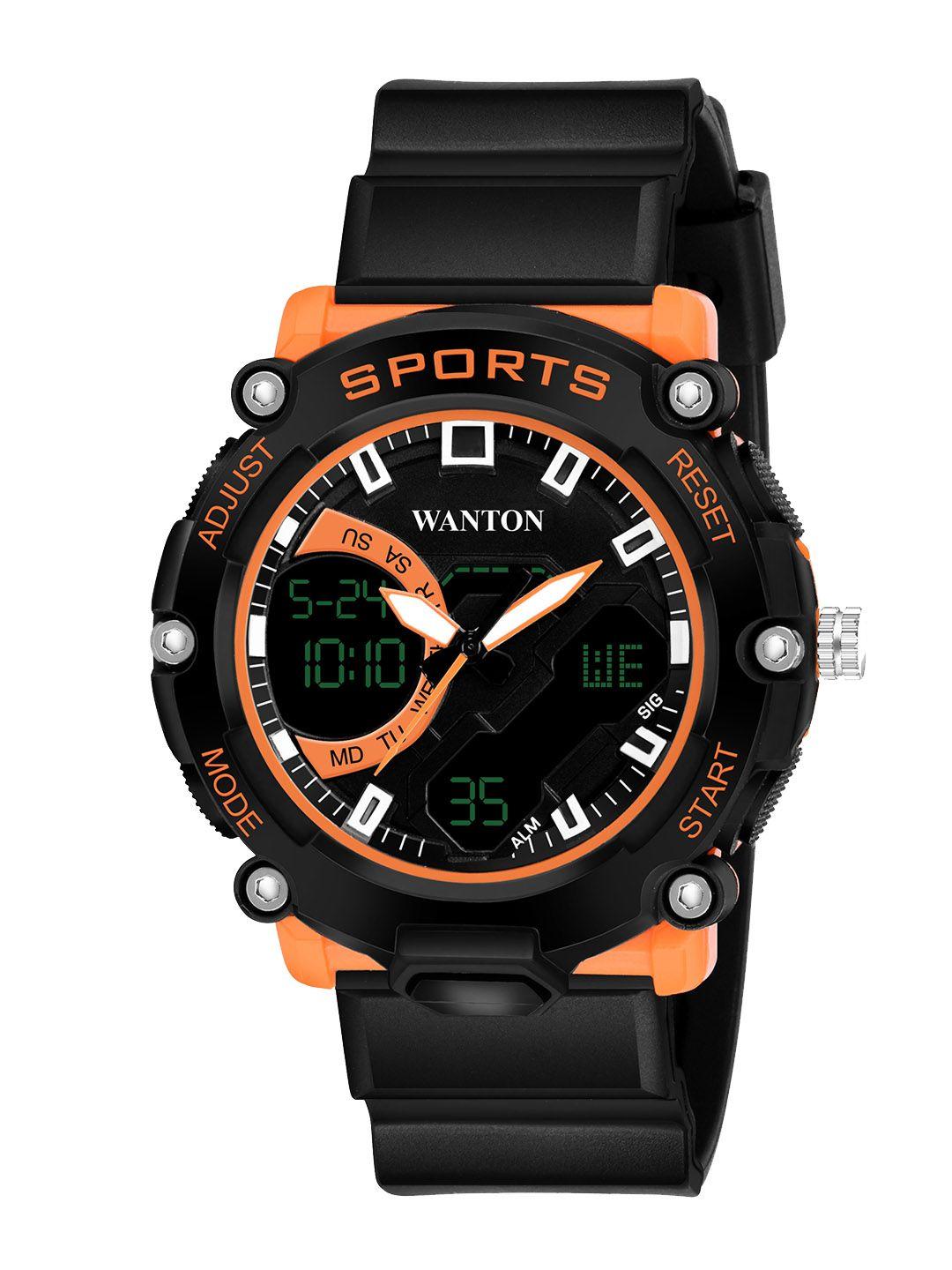 wanton-men-printed-dial-&-silicon-straps-analogue-multi-function-watch-1258-orange