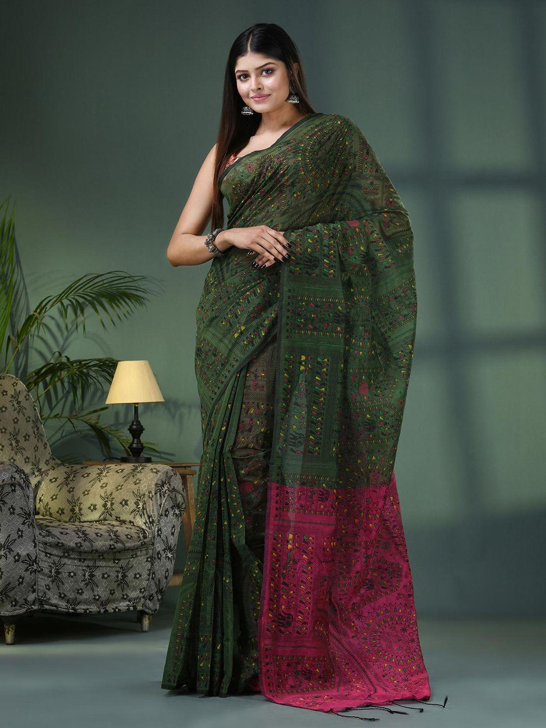 angoshobha-floral-printed-woven-design-saree