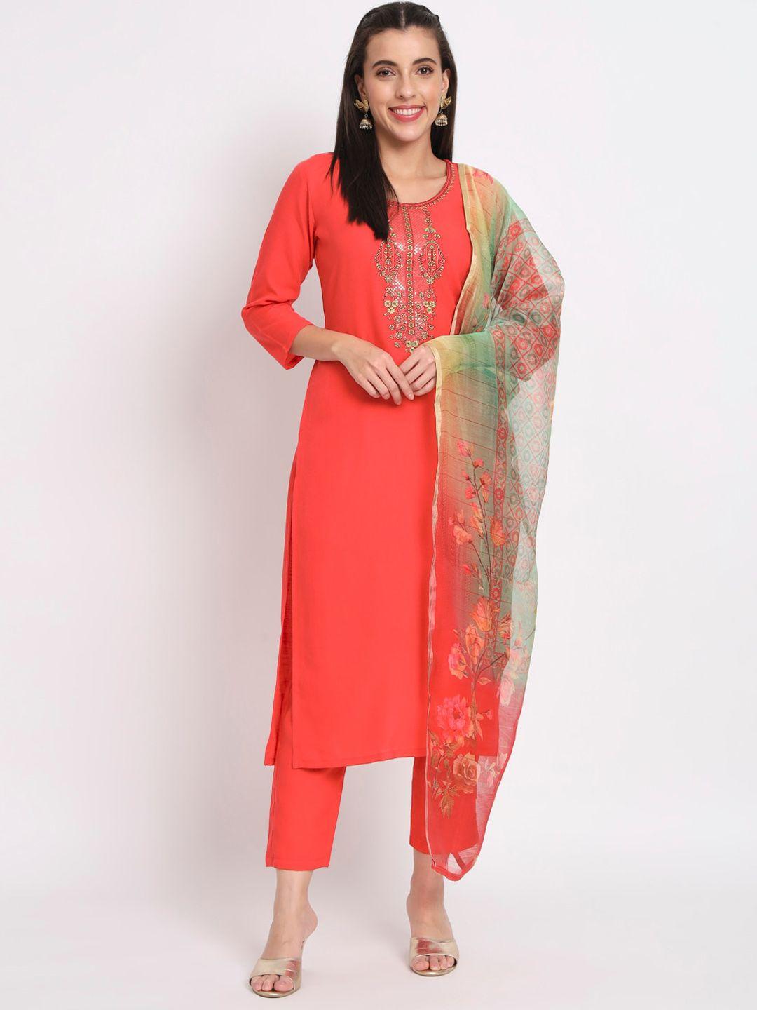 salwat-women-printed-regular-thread-work-kurta-with-trousers-&-with-dupatta