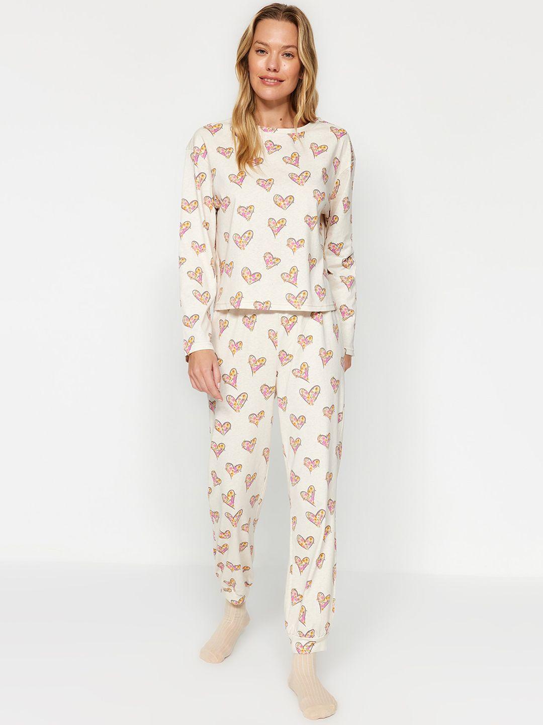 trendyol-printed-pure-cotton-t-shirt-&-pyjamas