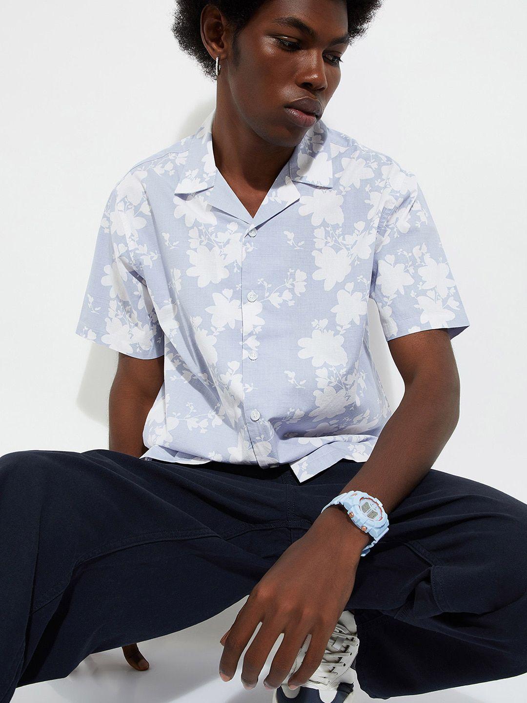 max-standard-floral-printed-opaque-cotton-casual-shirt
