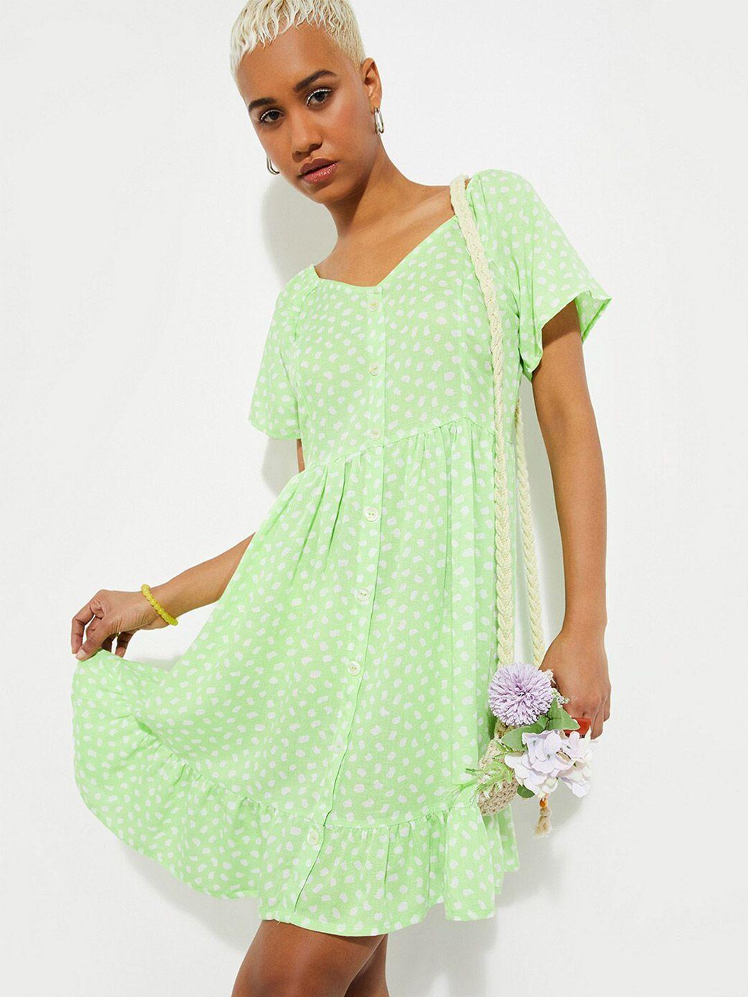 max-polka-dot-print-fit-&-flare-dress
