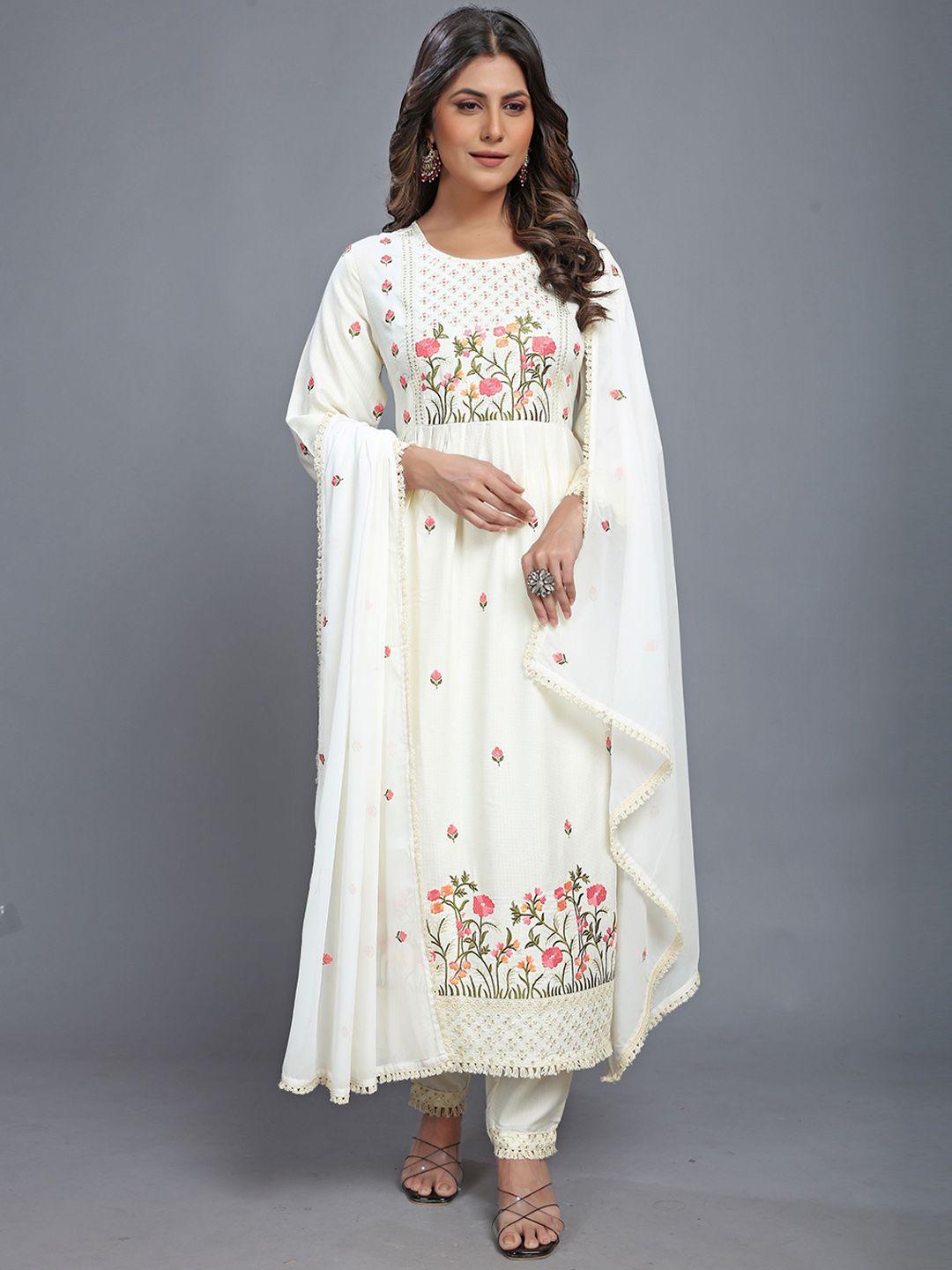 j.kanji-floral-embroidered-round-neck-pleated-thread-work-kurta-with-trousers-&-dupatta