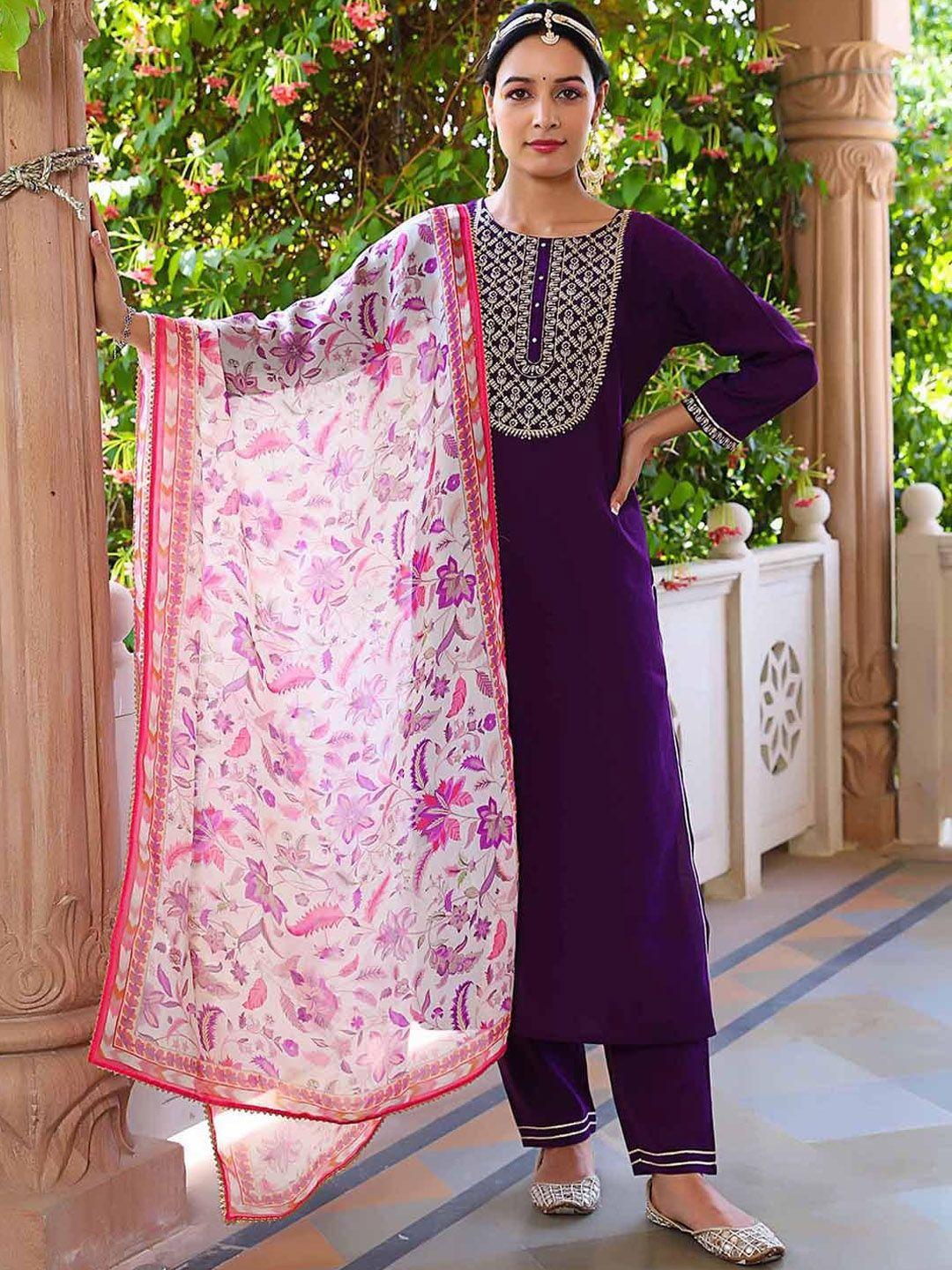 clemira-floral-embroidered-yoke-straight-sequinned-kurta-with-trousers-&-dupatta