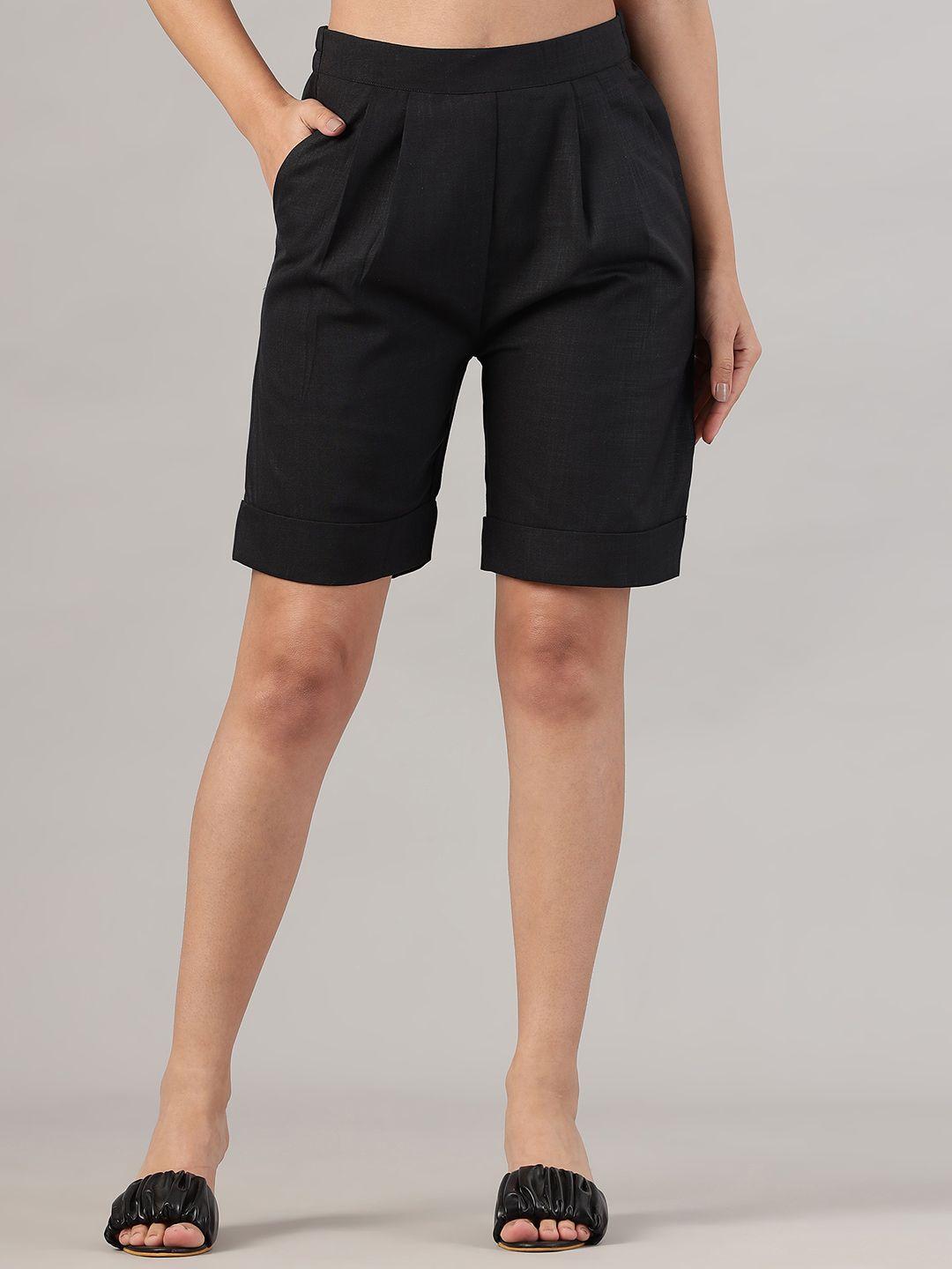 fithub-women-loose-fit-high-rise-cotton-regular-shorts