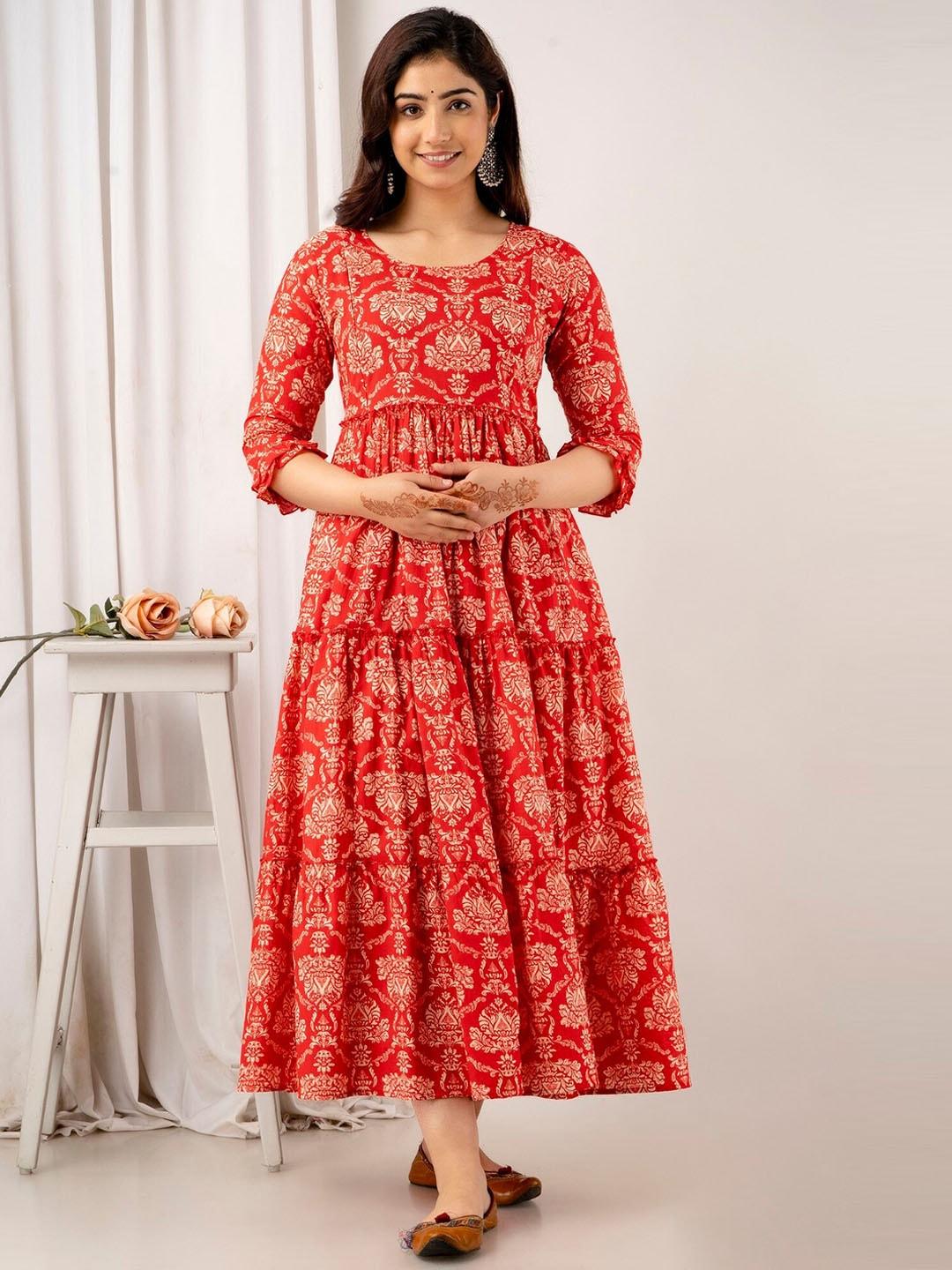 varicos-ethnic-motifs-printed-tiered-maternity-fit-and-flare-midi-ethnic-dress