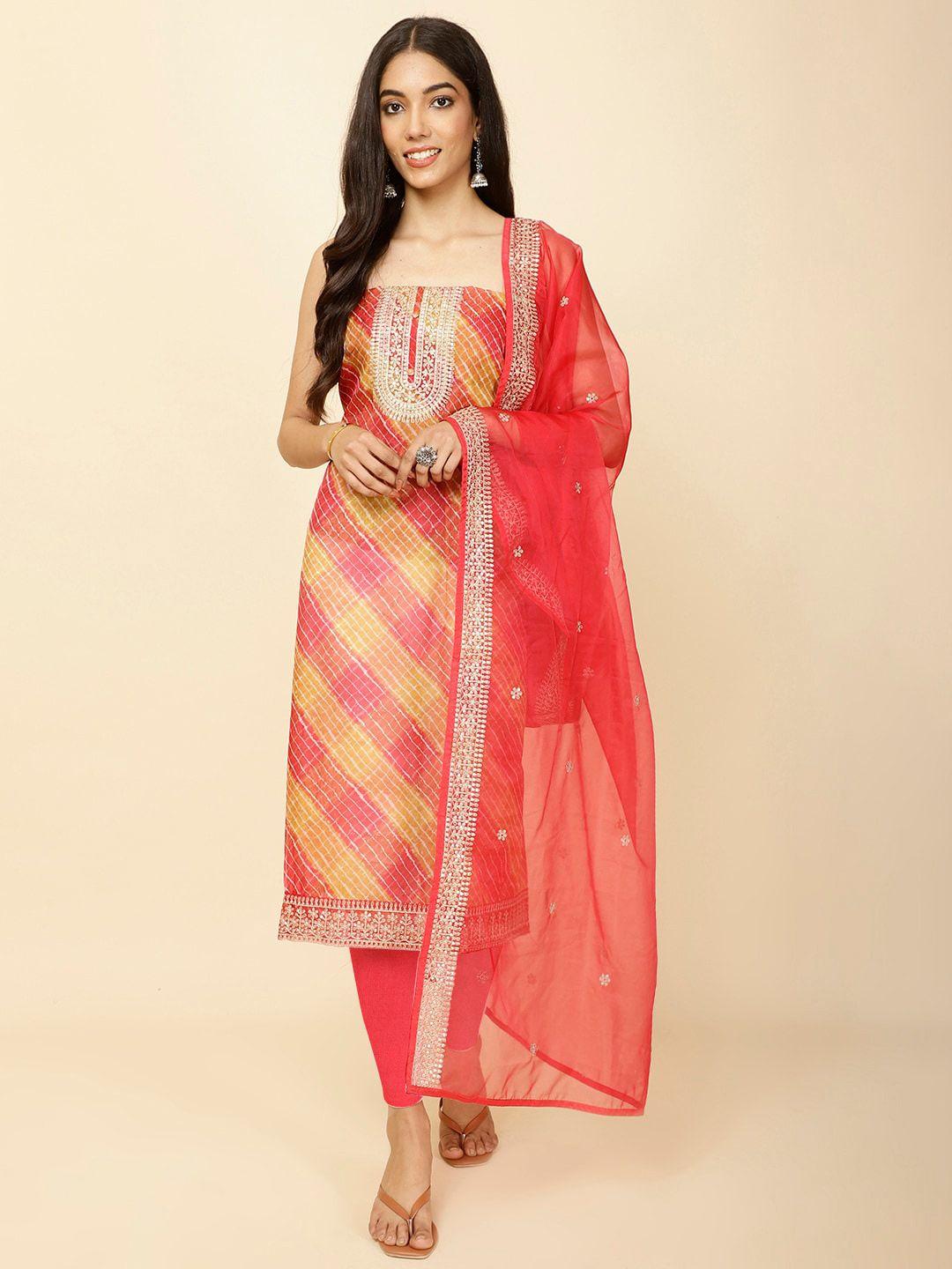 meena-bazaar-checked-organza-unstitched-dress-material