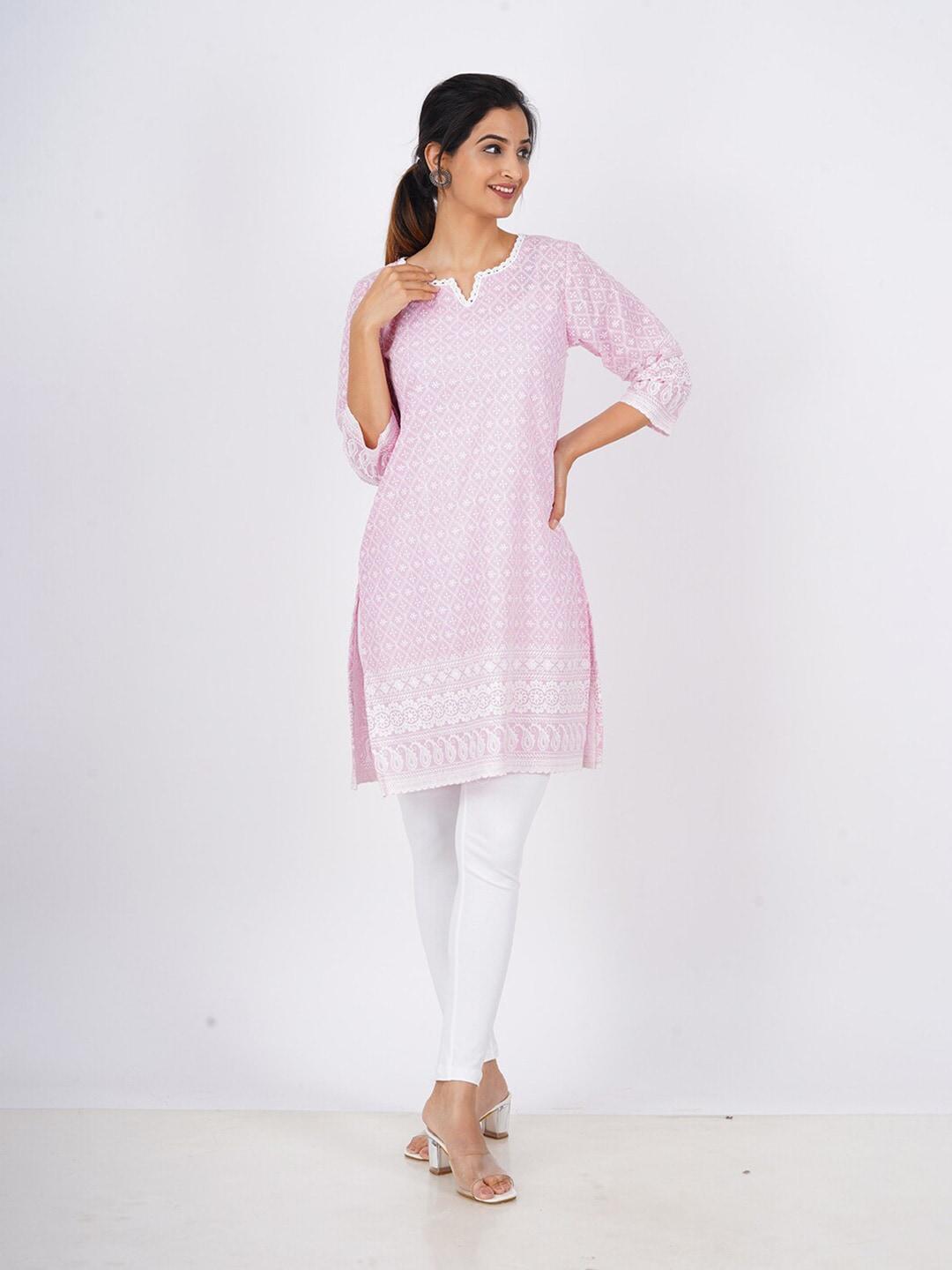 baesd-floral-embroidered-chikankari-v-neck-thread-work-pure-cotton-kurti