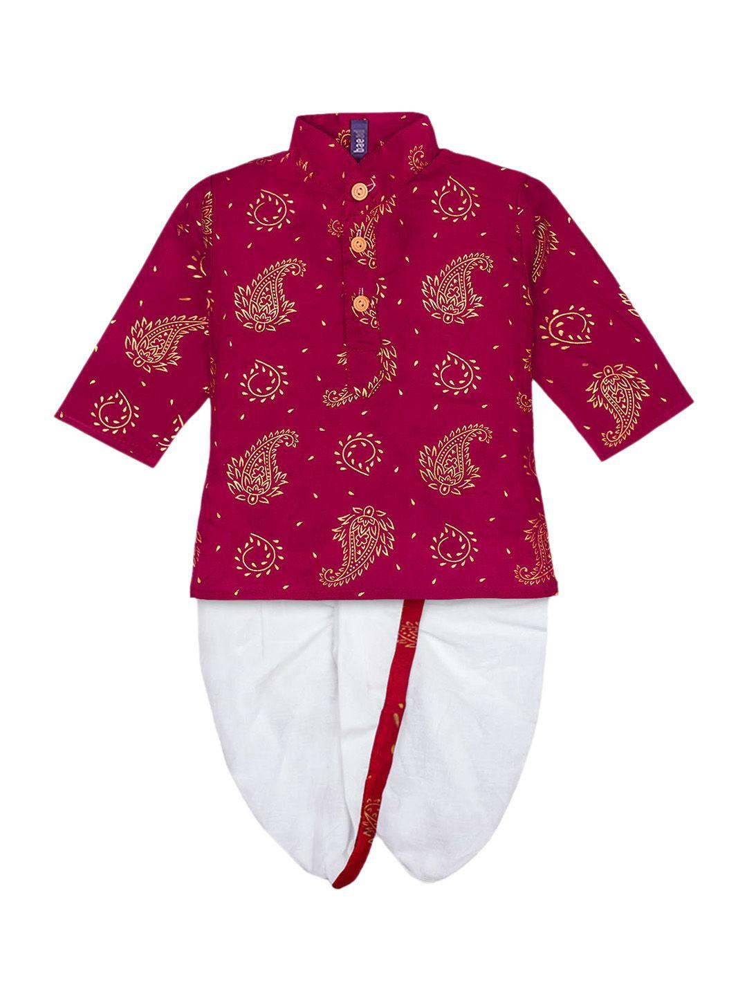 baesd-boys-ethnic-motifs-embroidered-regular-pure-cotton-kurta-with-dhoti-pants