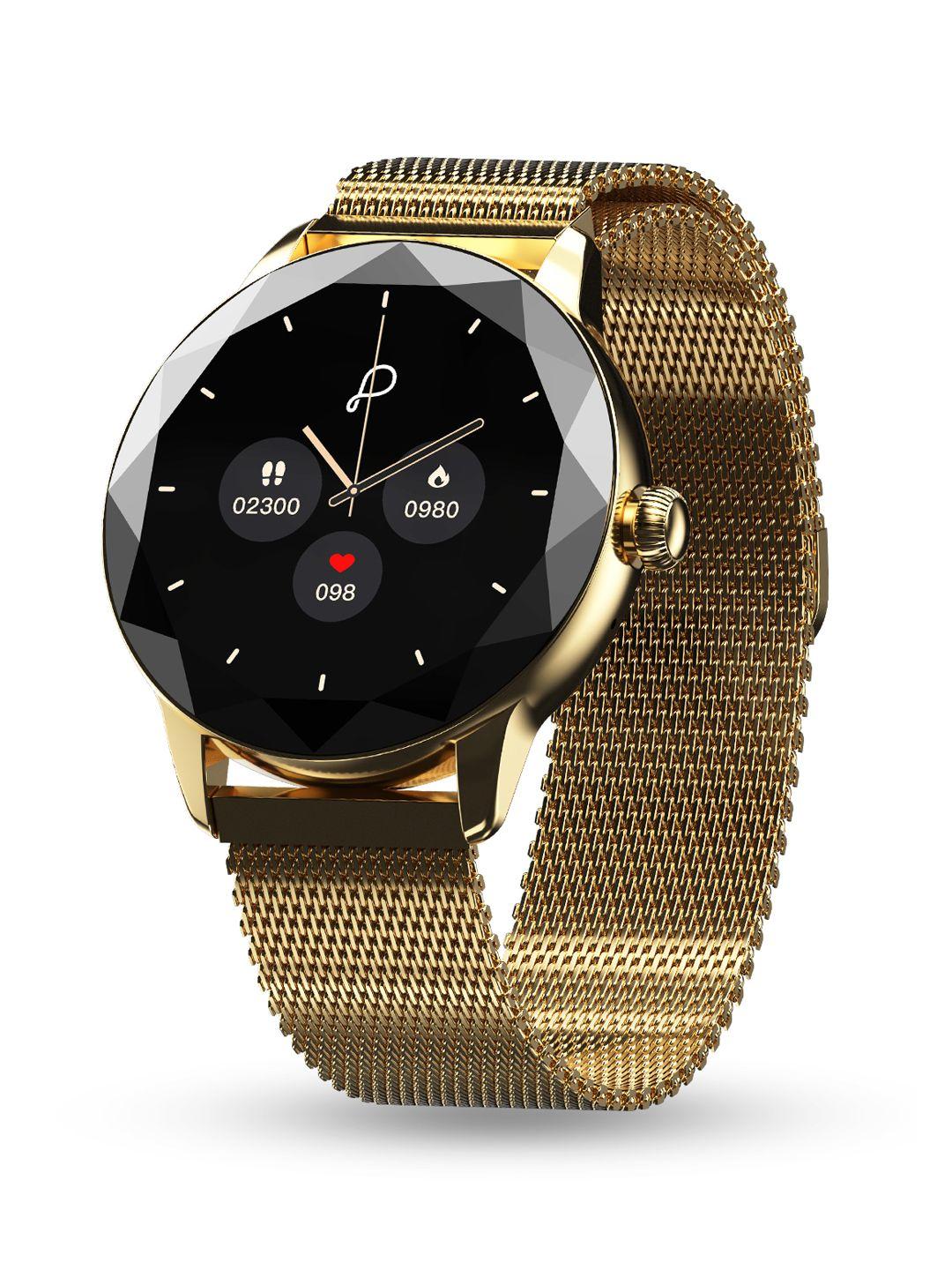 pebble-vienna-gold-toned-women-1.27"-diamond-cut-design,-female-health-smart-watch