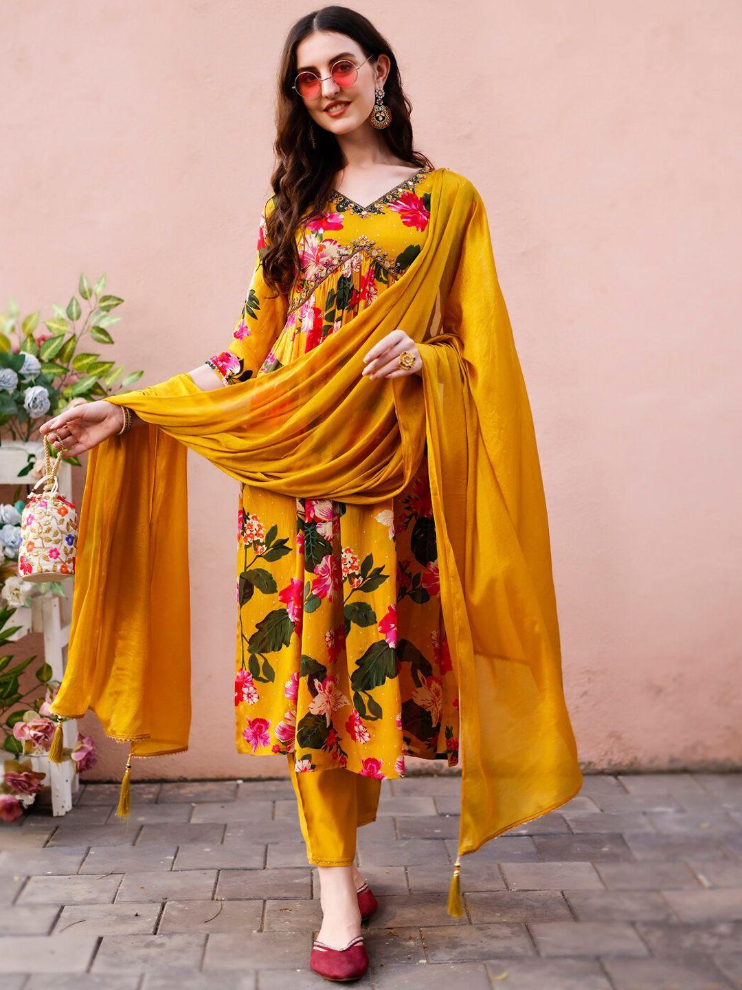 berrylicious-floral-printed-embroidered-empire-pure-silk-kurta-with-trousers-&-dupatta