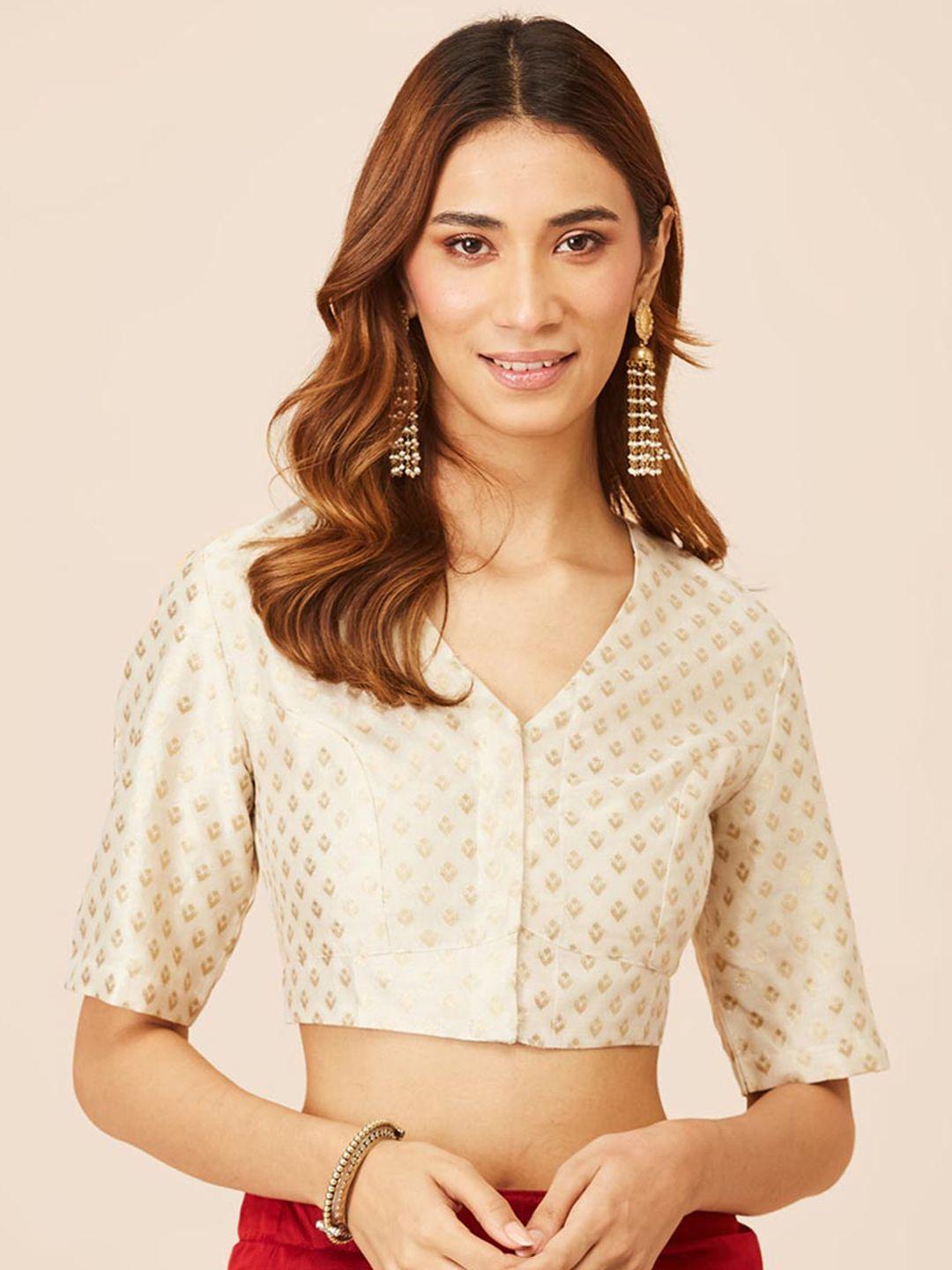 fabindia-woven-design-cotton-silk-saree-blouse