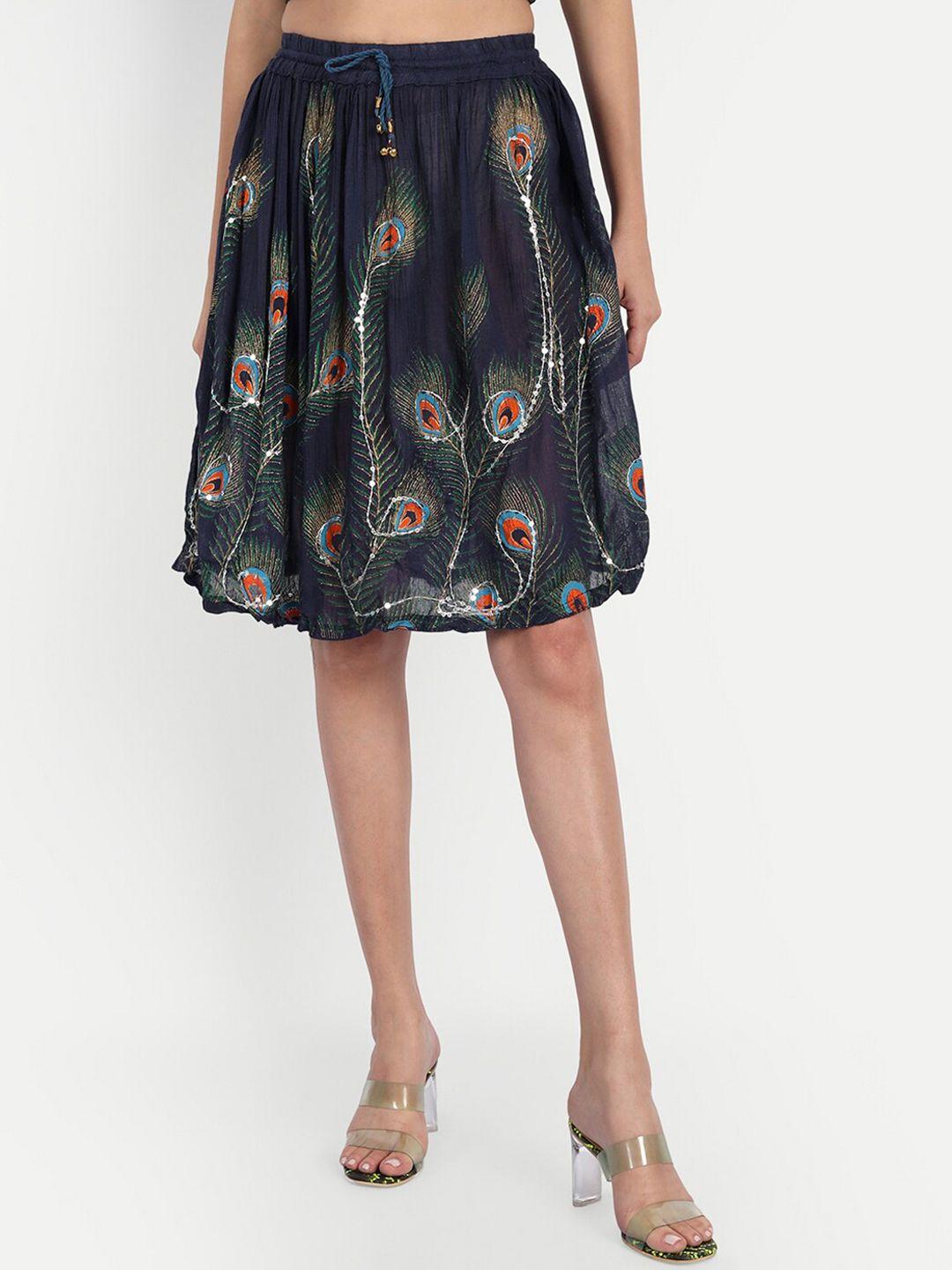 indiankala4u-printed-above-knee-length-peplum-skirt