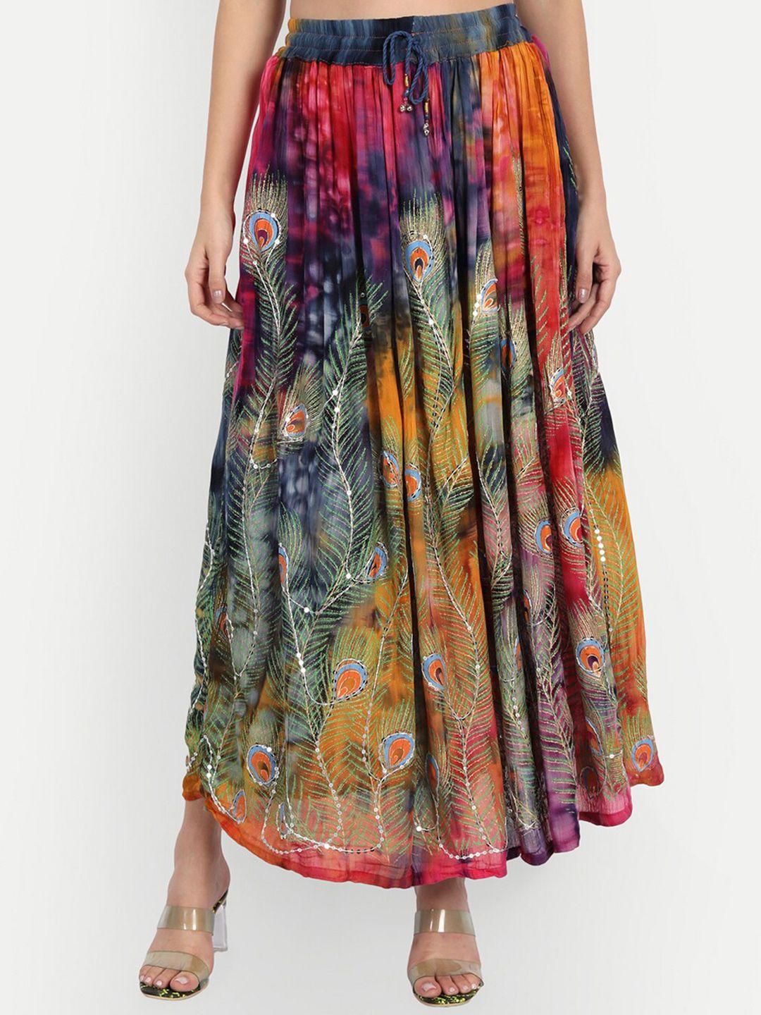 indiankala4u-printed-maxi-peplum-skirt