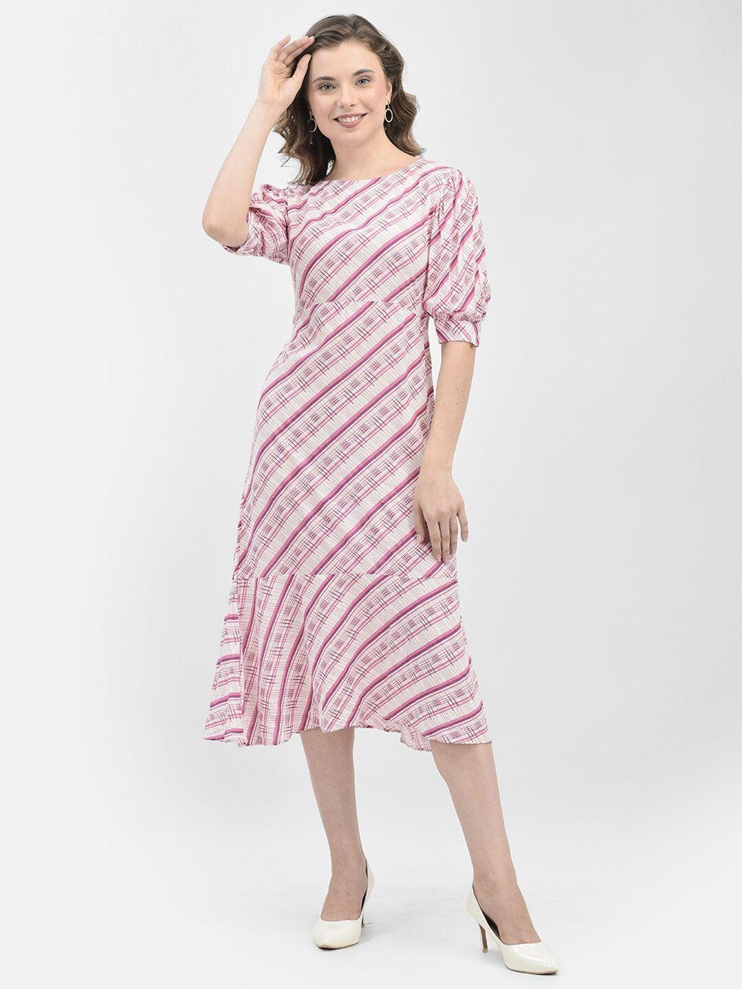 crimsoune-club-striped-a-line-midi-dress