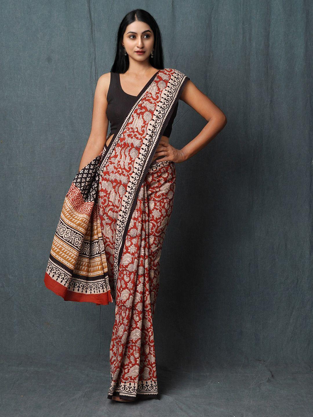 unnati-silks-kalamkari-pure-cotton-handloom-chanderi-saree