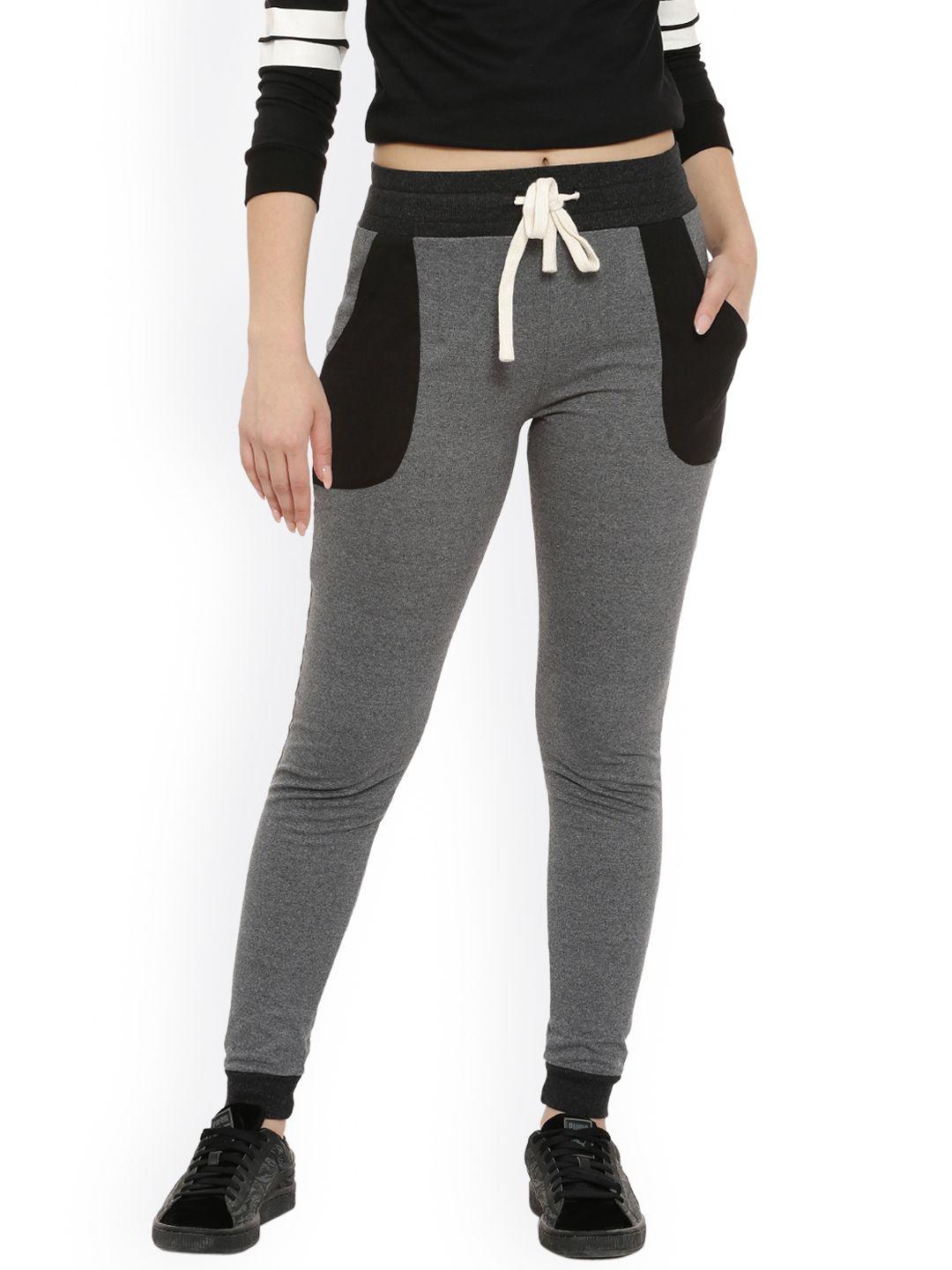 campus-sutra-women-charcoal-track-pants