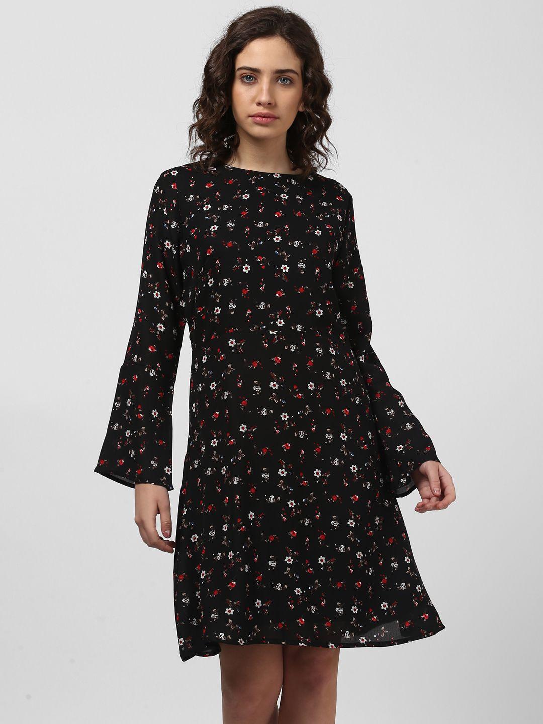 harpa-women-black-printed-fit-and-flare-dress
