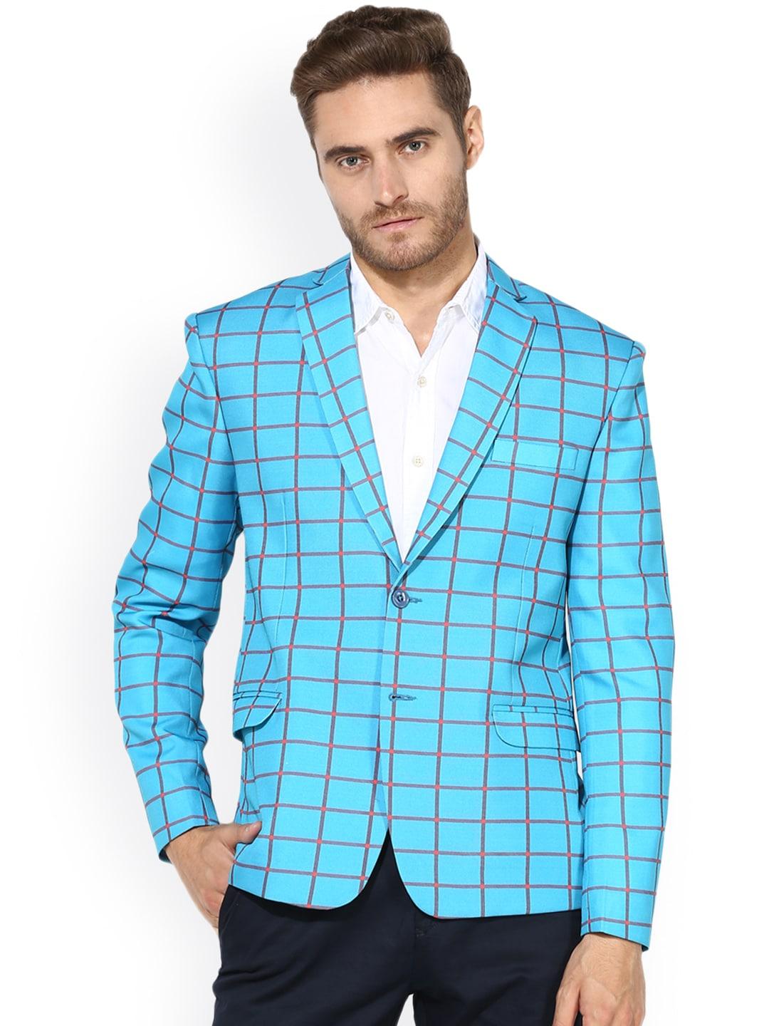 hangup-blue-&-coral-single-breasted-slim-fit-casual-blazer