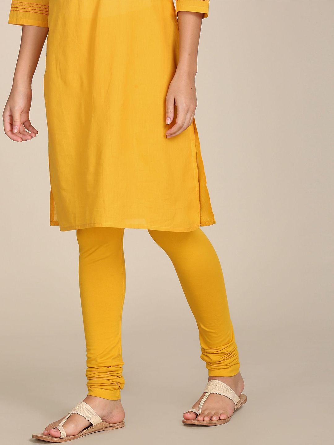 karigari-mustard-yellow-churidar-leggings